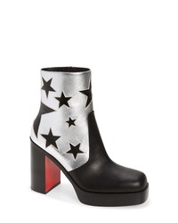 Black and Silver Leather Casual Boots