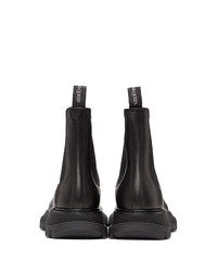 Alexander McQueen Black And Silver Tread Slick Chelsea Boots