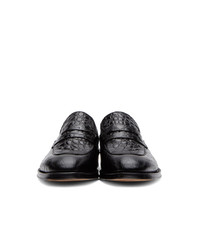 Alexander McQueen Black And Silver Croc Loafers