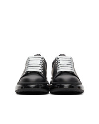 Alexander McQueen Black And Silver Croc Clear Sole Oversized Sneakers