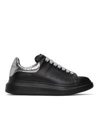 Alexander McQueen Black And Silver Croc Oversized Sneakers
