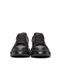 Alexander McQueen Black And Silver Glitter Oversized Sneakers