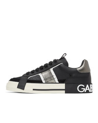 Dolce and Gabbana Black And White Custom 2zero Sneakers