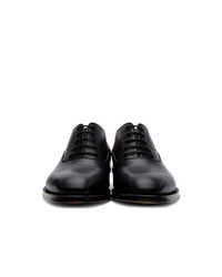 Alexander McQueen Black And Silver Leather Lace Up Oxfords