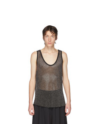 Black and Silver Mesh Tank