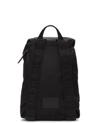 Givenchy Black And Silver Nylon Latex Band Backpack