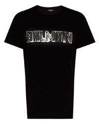Balmain Balm Metallic Embossed Logo Ss Tee Wht