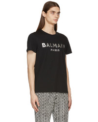 Balmain Black Foil Logo T Shirt