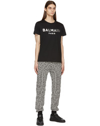 Balmain Black Foil Logo T Shirt