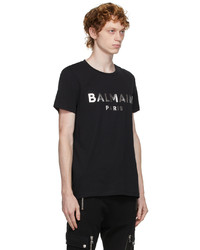 Balmain Black Foil T Shirt