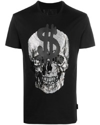 Philipp Plein Crystal Skull Cotton T Shirt