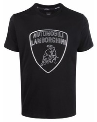 Automobili Lamborghini Logo Print Cotton T Shirt