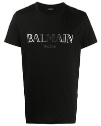 Balmain Metallic Logo Print T Shirt