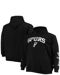 FANATICS Branded Black San Antonio Spurs Big Tall Team Wordmark Pullover Hoodie