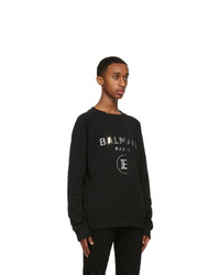 Balmain Black And Silver Logo Sweatshirt