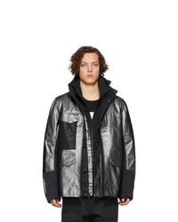 Black and Silver Puffer Jacket