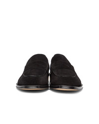 Alexander McQueen Black And Silver Suede Loafers