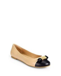 Marc by Marc Jacobs Tuxedo Leather Ballet Flats Nude Black