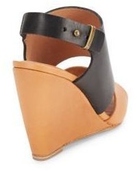 Joie Ashland Bicolor Leather Wedge Sandals