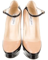 Jimmy Choo Leather Semi Pointed Pumps