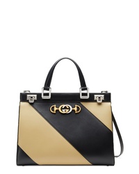 Gucci Medium Zumi Diagonal Stripe Leather Bag
