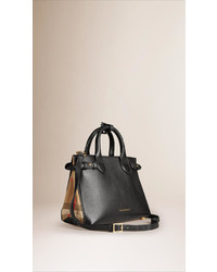 Burberry The Small Banner In Leather And House Check