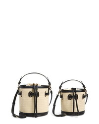 Mali + Lili Gina Set Of 2 Twinning Straw Bucket Bags