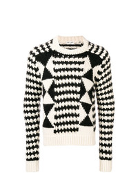 Saint Laurent Boxy Graphic Knit Sweater