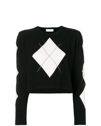 Giada Benincasa Cropped Argyle Sweater