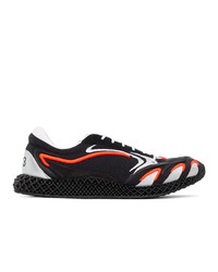 Y-3 Black And Orange Runner 4d Sneakers