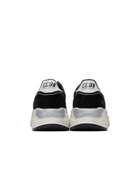 Golden Goose Black And Silver Running Sole Sneakers