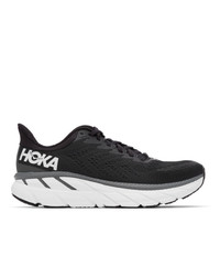 Hoka One One Black And White Clifton 7 Sneakers