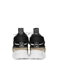 Kenzo Black And White K Lastic Espadrille Sneakers