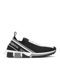Dolce and Gabbana Black And White Sorrento Slip On Sneakers