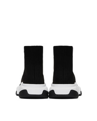 Balenciaga Black And White Speed Sneakers