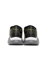 Versace Black And Yellow Pop Medusa Low Top Sneakers