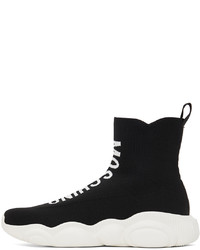 Moschino Black High Sock Sneakers