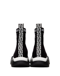 Versace Black Logo Sock Sneakers