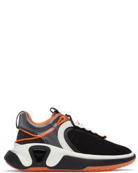 Balmain Black Orange B Runner Sneakers