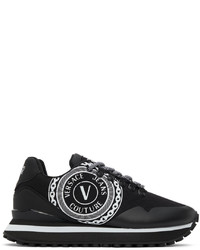 VERSACE JEANS COUTURE Black Spyke Logo Sneakers