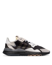 adidas Black White And Grey Nite Jogger Leather Sneakers
