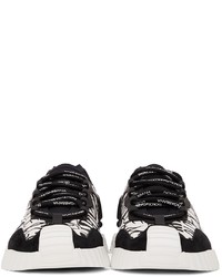 Dolce & Gabbana Black White Ns1 Graffiti Sneakers
