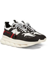 Versace Chain Reaction 20 Panelled Suede And Mesh Sneakers