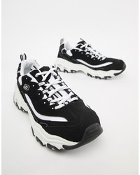 Skechers Dlites Trainers In Black And White