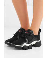 Givenchy Jaw Mesh And Suede Trimmed Leather Neoprene And Rubber Sneakers