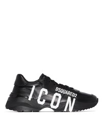 DSQUARED2 Leather Icon Print Sneakers
