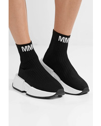 MM6 MAISON MARGIELA Logo Jacquard Ribbed Stretch Knit Sneakers