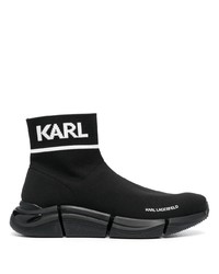 Karl Lagerfeld Logo Knit Sock Style Sneakers