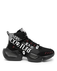VERSACE JEANS COUTURE Logo Print High Top Sneakers