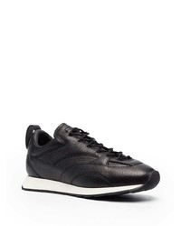 Giorgio Armani Panelled Lace Up Leather Sneakers